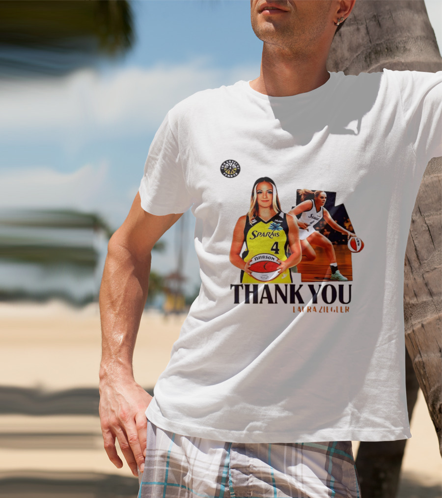 Sparais Laura Ziegler Thank You Basketball #4 Sports T-Shirt