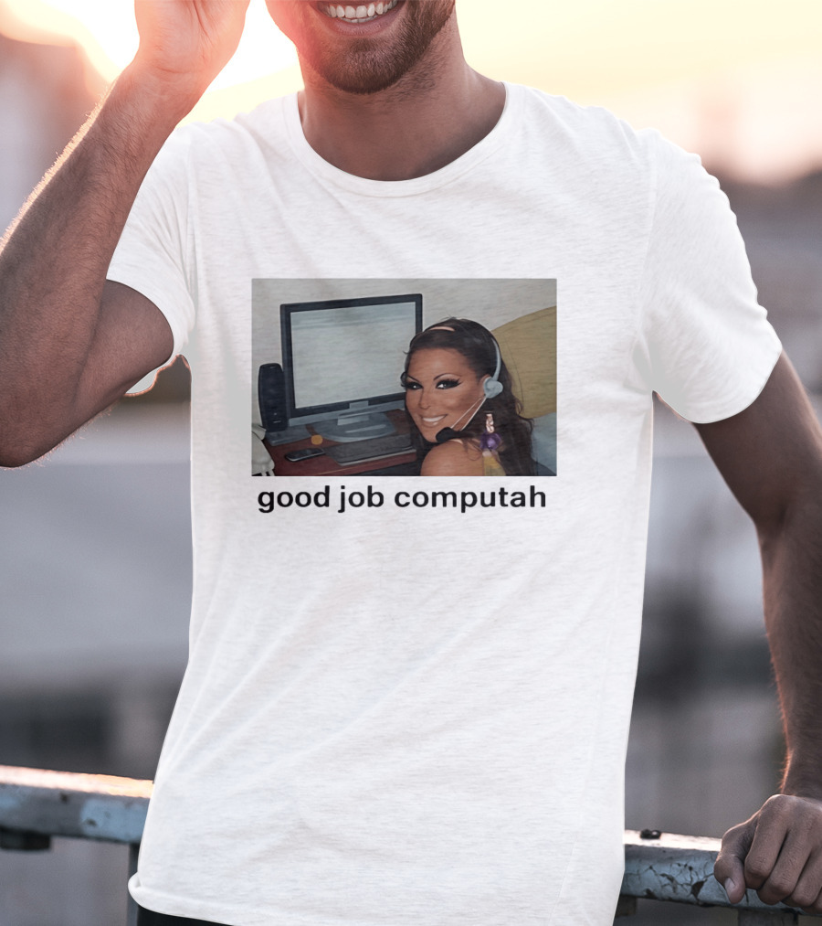 Good Job Computah Meme Headset Woman Internet Culture T-Shirt