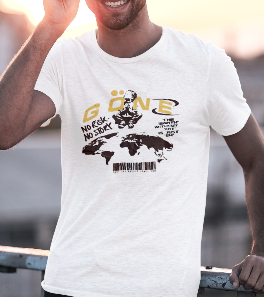 Gone No Risk No Story World Map Adventure T-Shirt