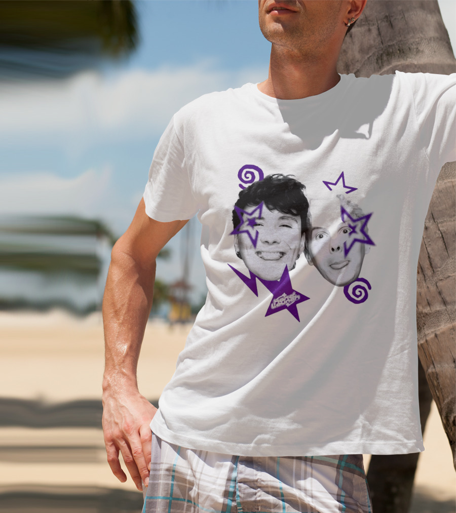 Hard Launch Firstpinof Iconic Faces With Purple Aesthetic Swirls And Stars T-Shirt