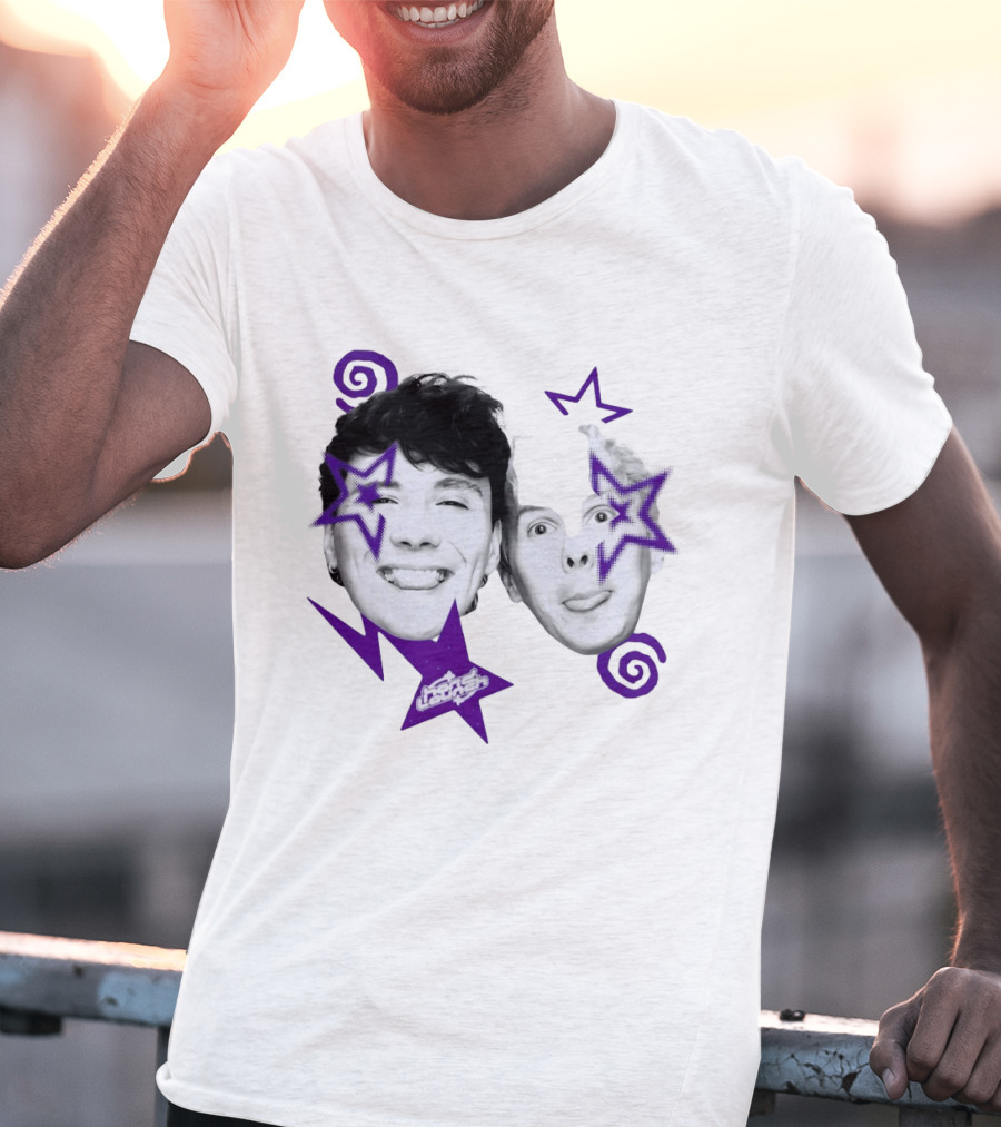 Hard Launch Firstpinof Iconic Faces With Purple Aesthetic Swirls And Stars T-Shirt