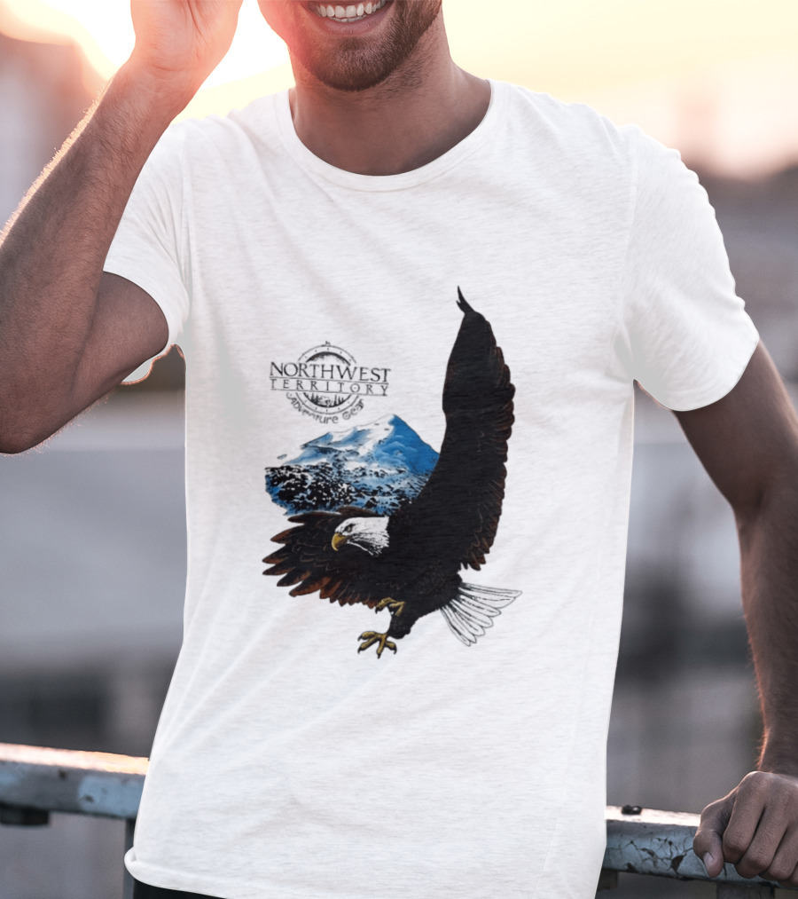 Northwest Territory Adventure Eagle Majestic Mountain Scene T-Shirt