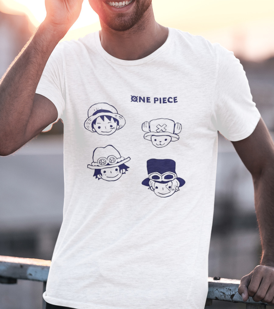 One Piece Luffy Ace Sabo Chopper Characters Manga Anime T-Shirt