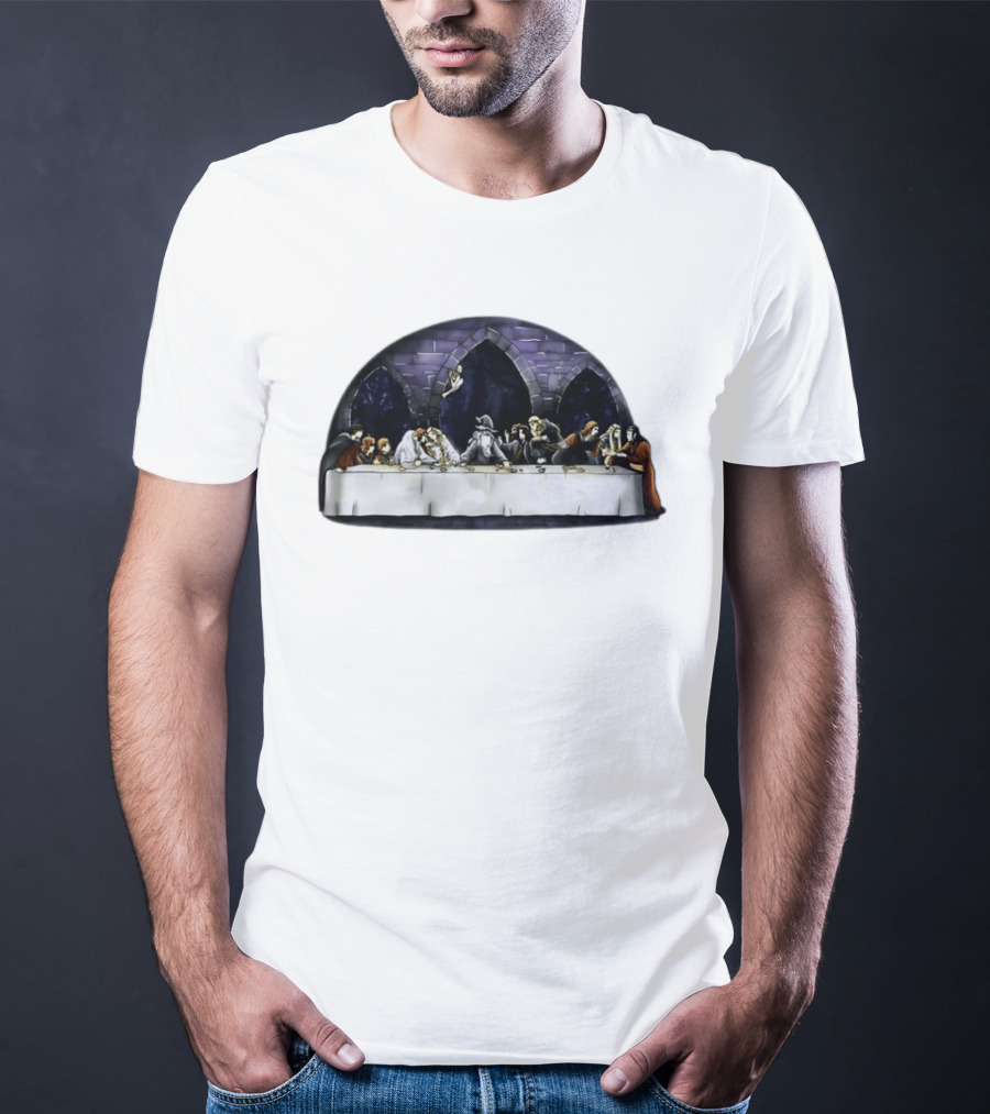 The Last Supper Wizard Hobbits Fellowship Characters Gandalf Table Scene T-Shirt