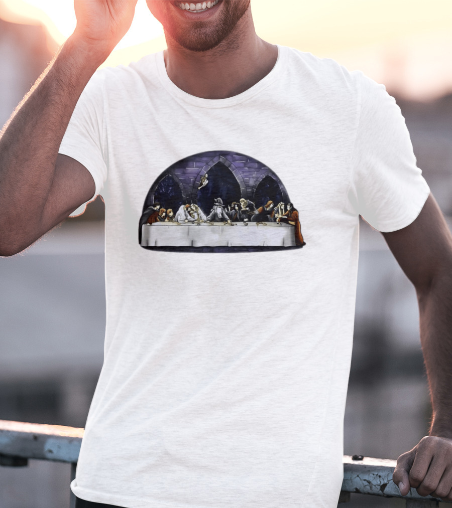 The Last Supper Wizard Hobbits Fellowship Characters Gandalf Table Scene T-Shirt