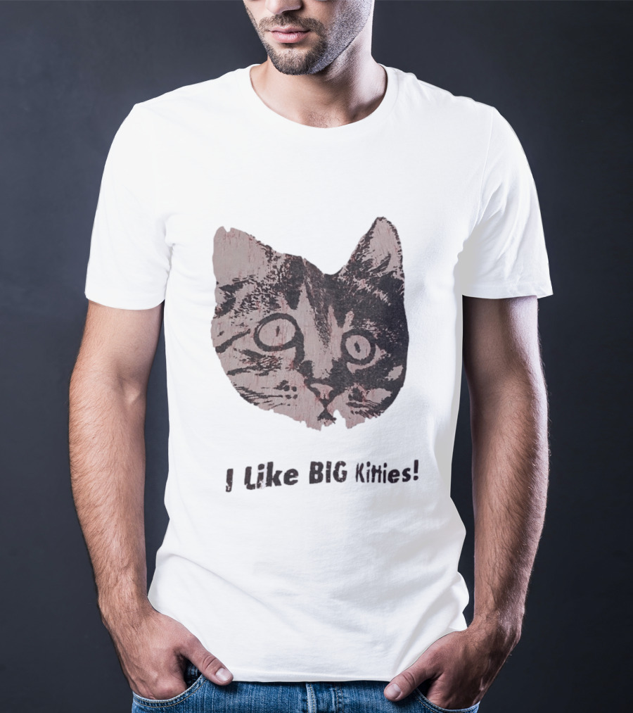I Like Big Kitties Cat Lover Feline Enthusiast Funny Display T-Shirt