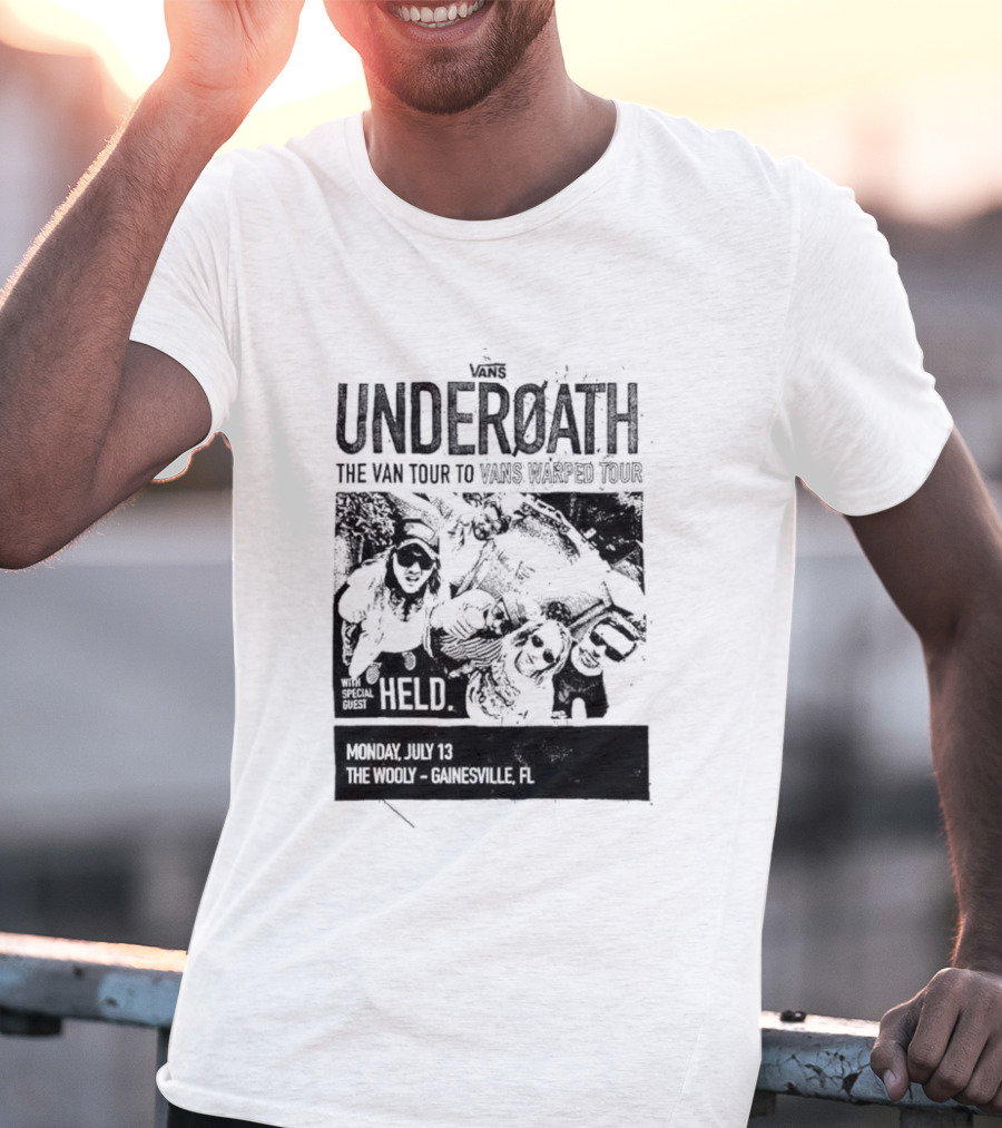 Underoath The Van Tour To 2026 Warped Tour Monday July 13 The Wooly Gainesville FL T-Shirt