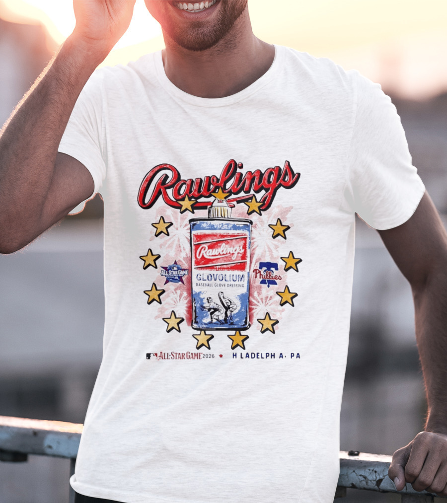 Rawlings Glovolium Baseball Glove Dressing 2026 MLB All Star Game Philadelphia PA Phillies T-Shirt