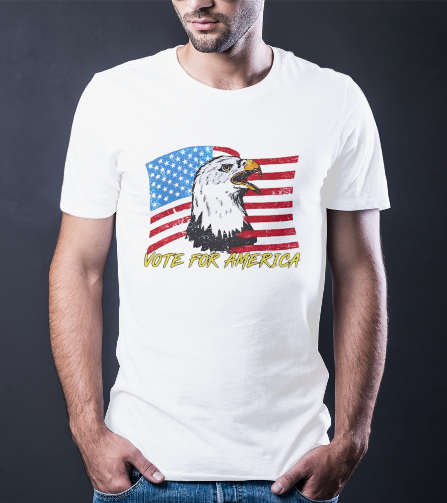 Vote For America Bald Eagle American Flag Stars And Stripes T-Shirt