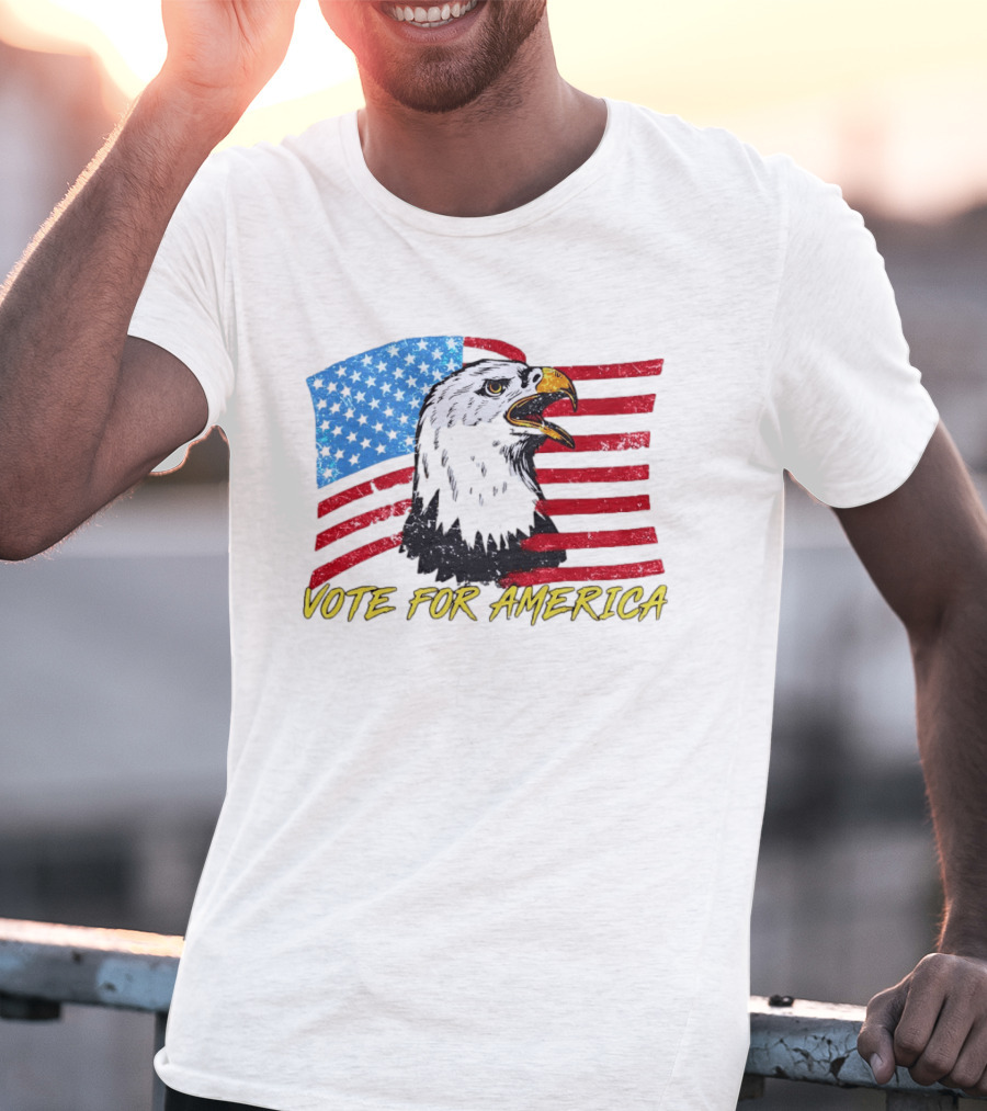 Vote For America Bald Eagle American Flag Stars And Stripes T-Shirt