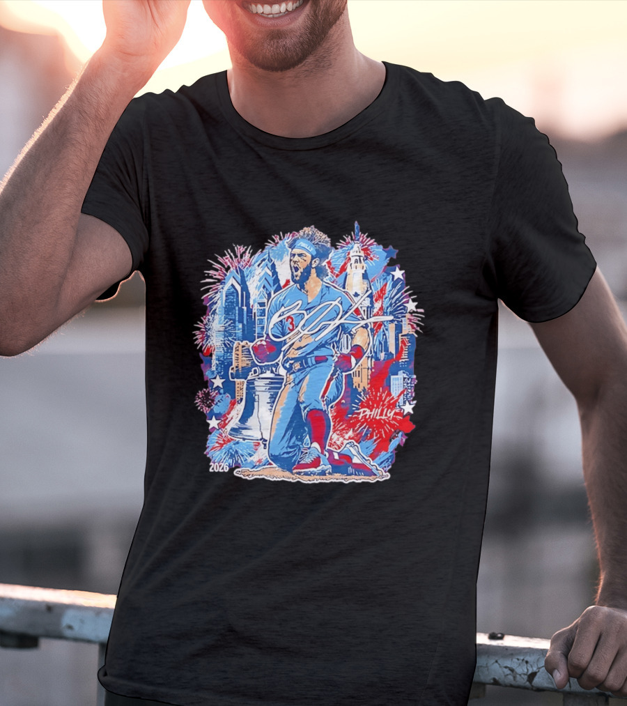 Bryce Harper Philly 2026 Liberty Bell Fireworks Celebration T-Shirt