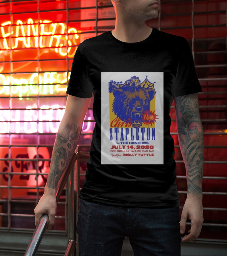 Chris Stapleton Live Concert Paso Robles CA July 14 2026 Featuring The Honchos Special Guest Molly Tuttle T-Shirt