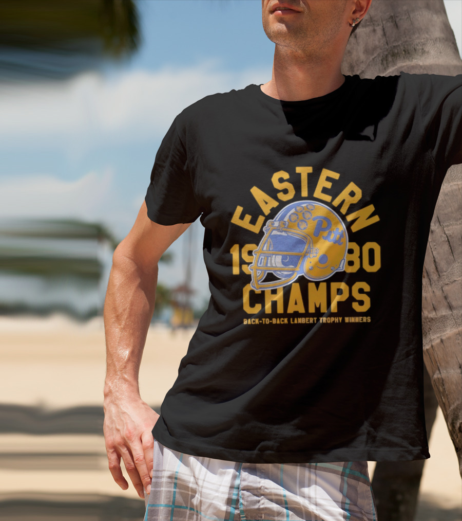 Eastern 1980 Champs Pitt Back To Back Lambert Trophy Winners Football Helmet T-Shirt
