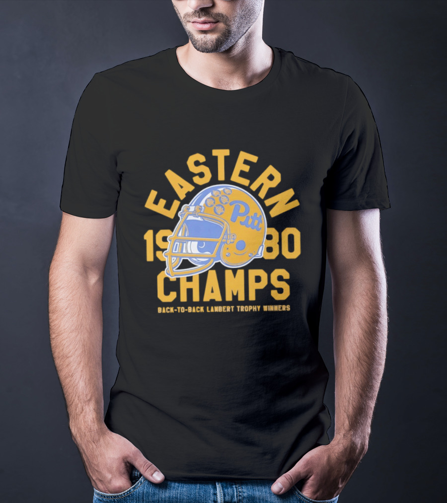 Eastern 1980 Champs Pitt Back To Back Lambert Trophy Winners Football Helmet T-Shirt