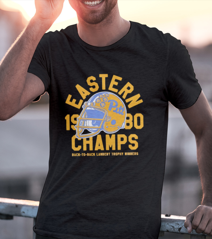 Eastern 1980 Champs Pitt Back To Back Lambert Trophy Winners Football Helmet T-Shirt