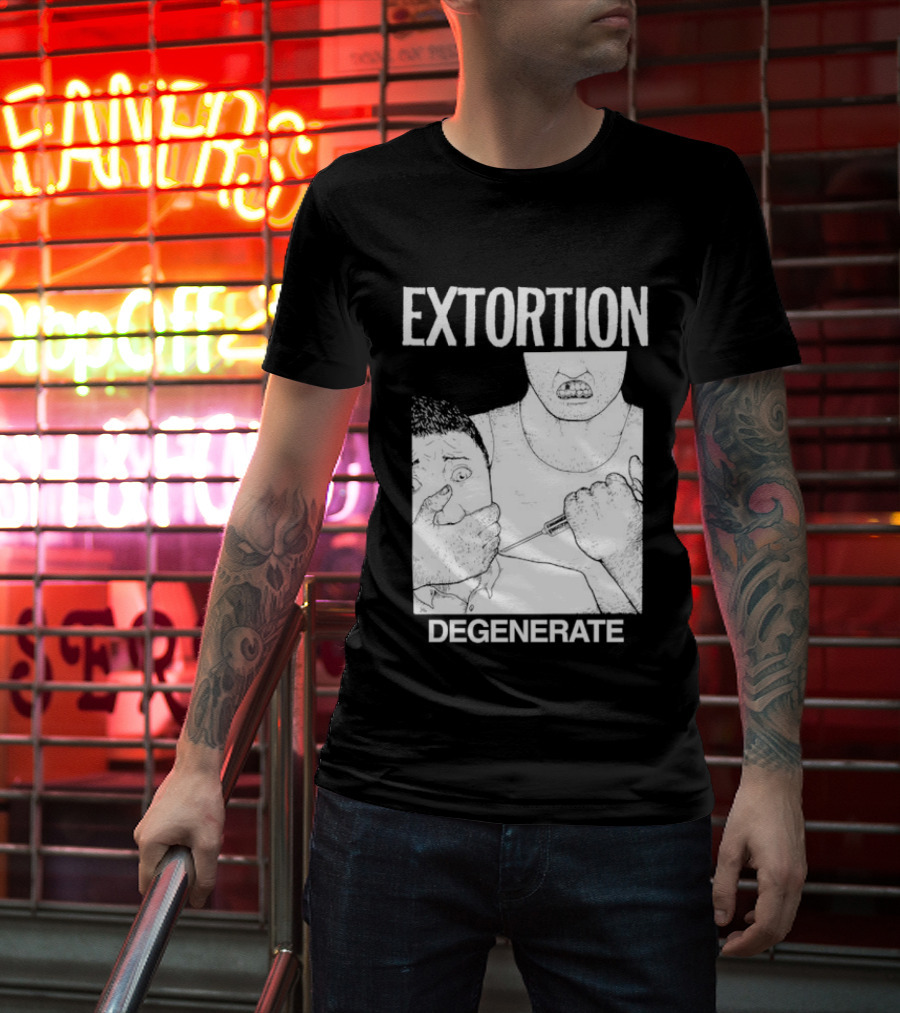 Extortion Degenerate Hardcore Punk Powerviolence Band Merch T-Shirt