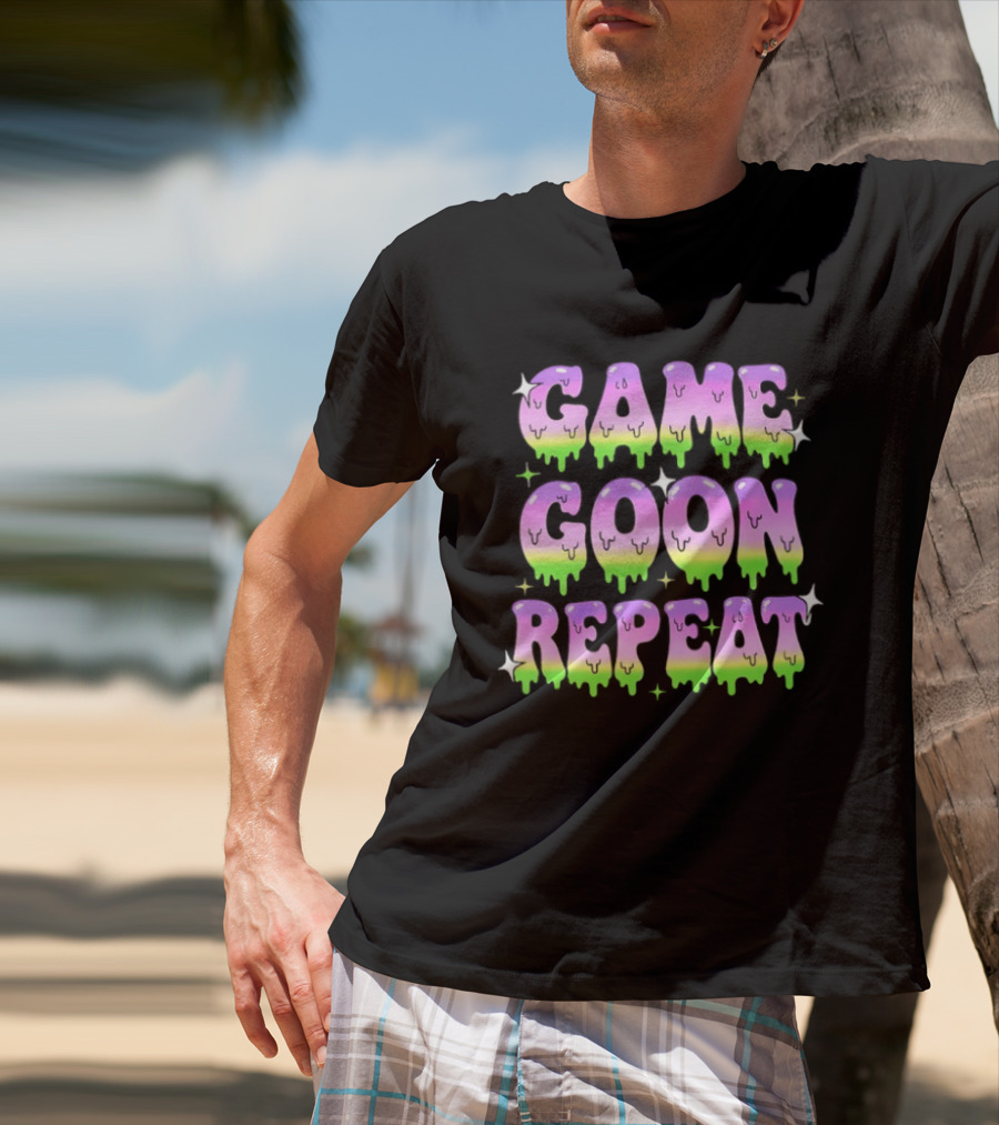 Game Goon Repeat Dripping Gamer Slang Pixel T-Shirt