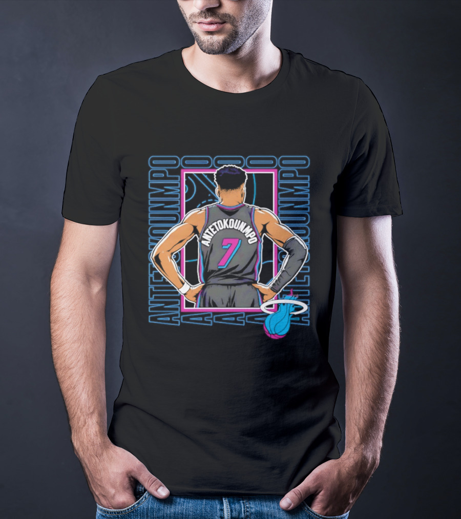 Antetokounmpo Miami Heat Vice Heat 7 Basketball T-Shirt