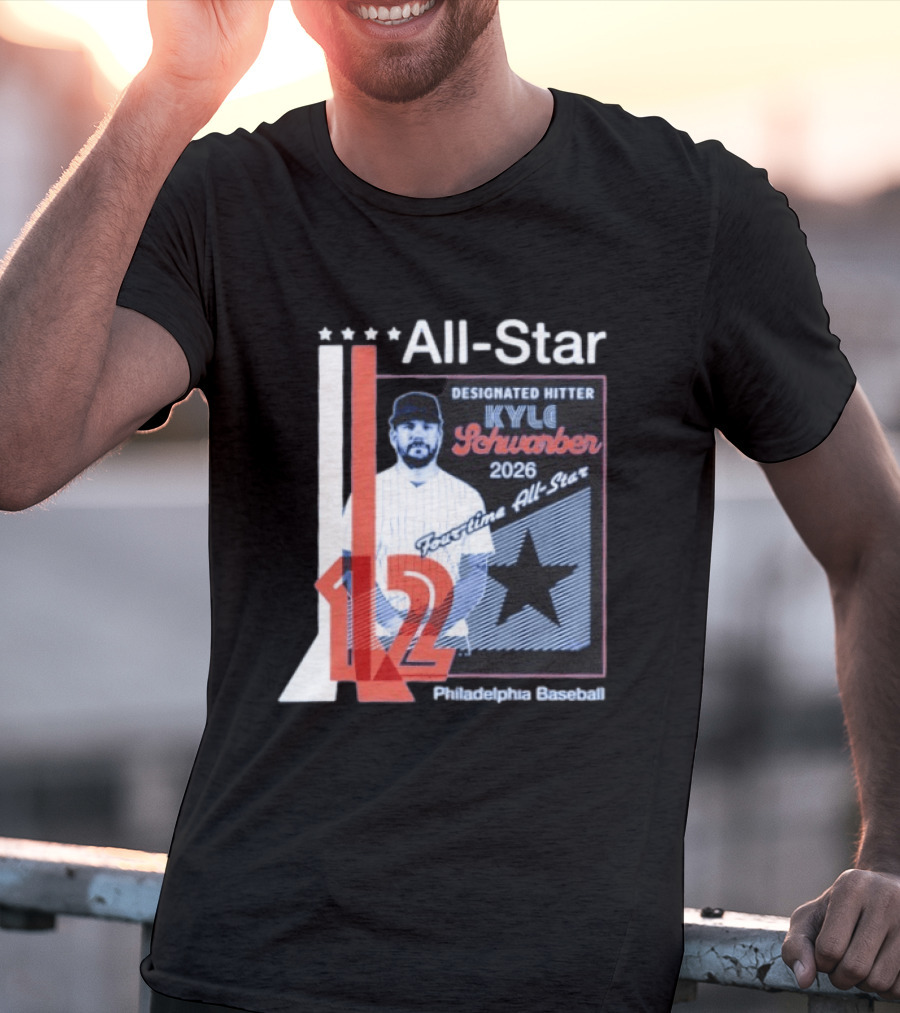 Philadelphia Baseball Designated Hitter Kyle Schwarber 2026 Four Time All Star No 12 T-Shirt