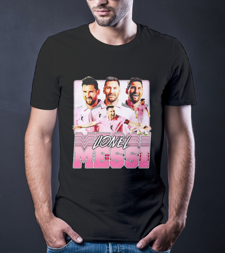 Lionel Messi Inter Miami Celebration Pink Jersey T-Shirt