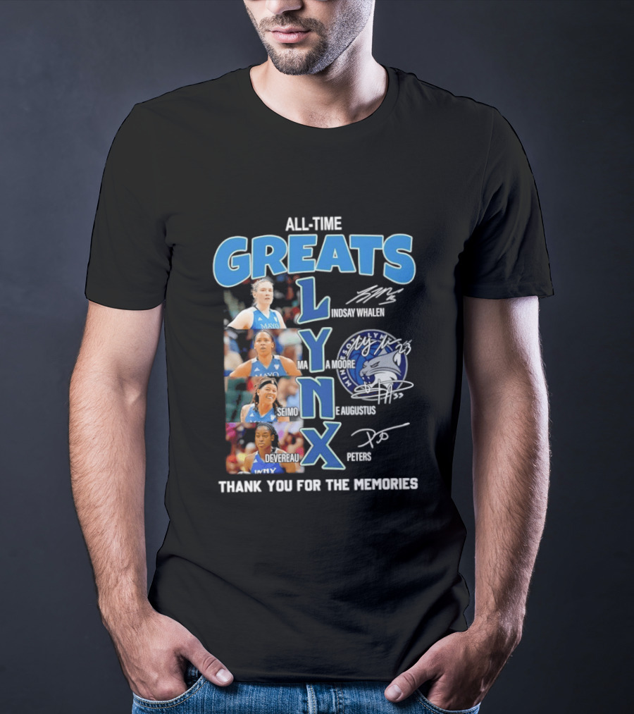 Minnesota Lynx All Time Greats Thank You For The Memories Signatures T-Shirt