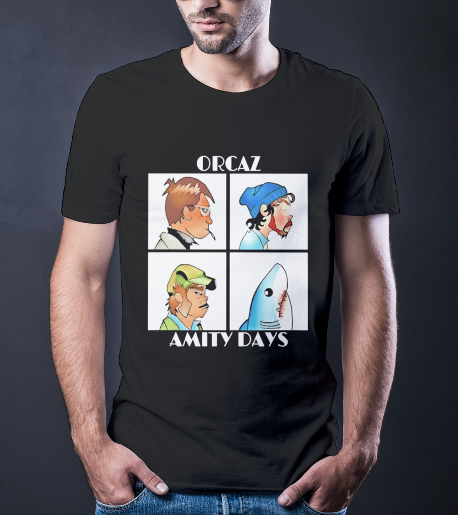 Orcaz Amity Days Four Grid Shark Bite Album Cover T-Shirt
