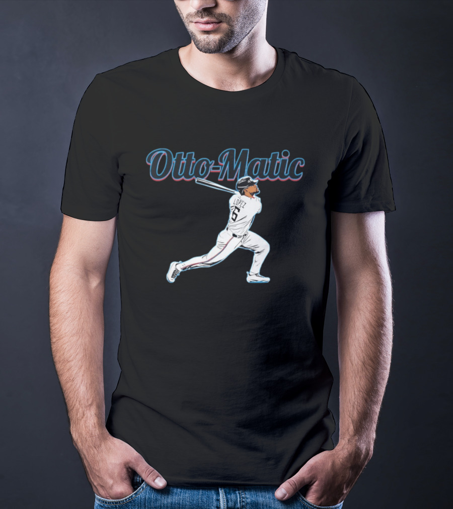 Otto Lopez Otto Matic Miami Marlins MLB Slugger Swing T-Shirt