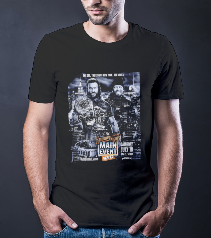 Roman Reigns Jalen Brunson WWE Saturday Night's Main Event Madison Square Garden NYC July 18 T-Shirt
