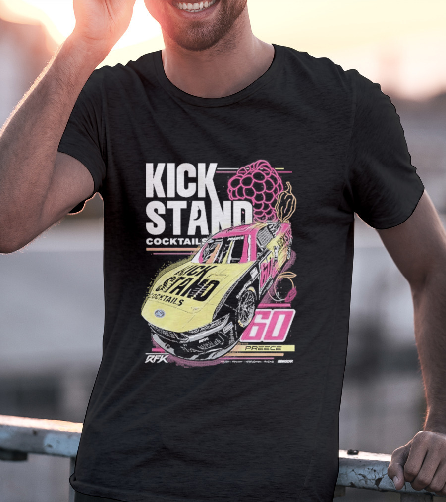 Kickstand Cocktails RFK Racing 60 Ryan Preece Car T-Shirt