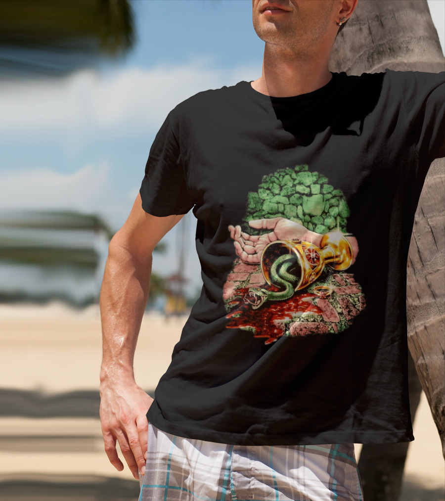 Enchanted Serpent With Golden Chalice And Ring Fantasy T-Shirt