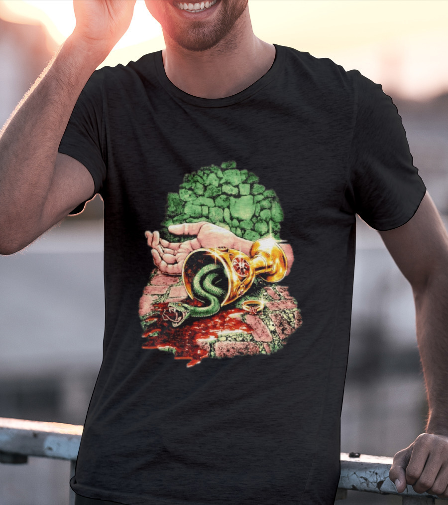 Enchanted Serpent With Golden Chalice And Ring Fantasy T-Shirt