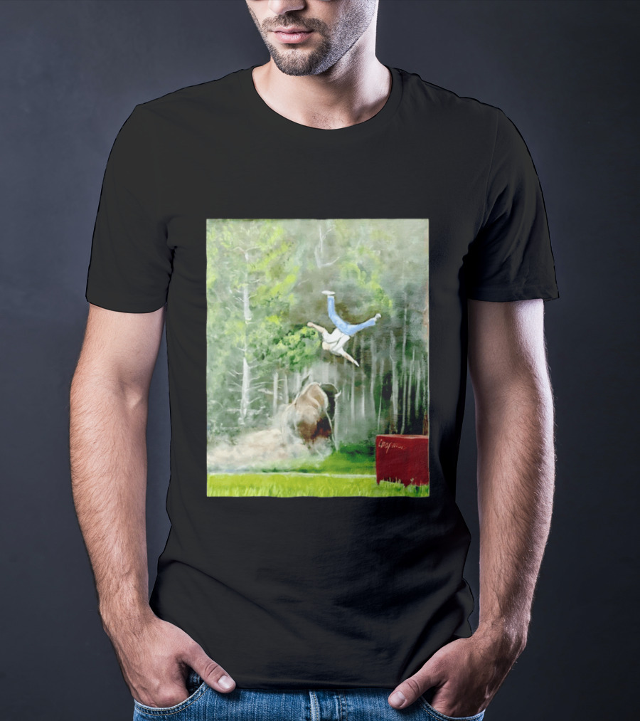 Sportman Epic Bison Attack Wildlife Painting T-Shirt