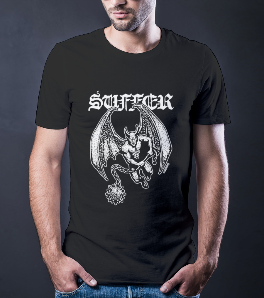 Suffer Devil With Morning Star Heavy Metal Iconic Demon T-Shirt