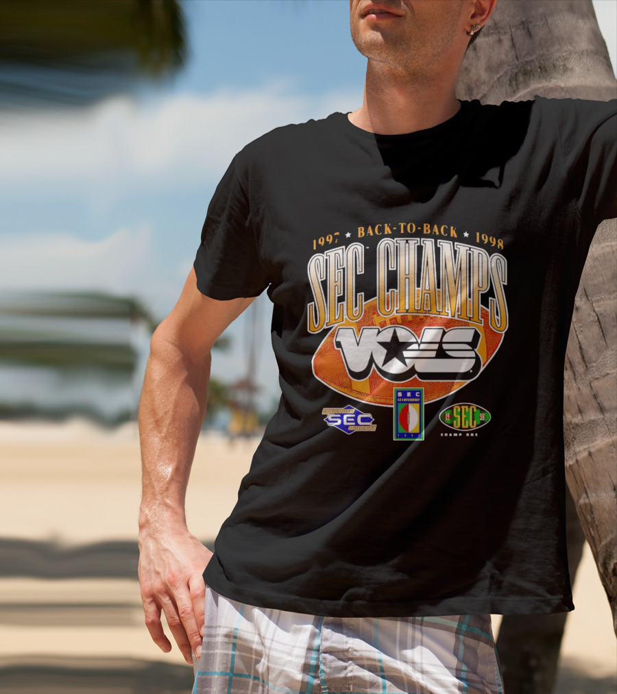 Tennessee Volunteers Vols SEC Champs Back To Back 1997 1998 Football Southeastern Conference Championship T-Shirt