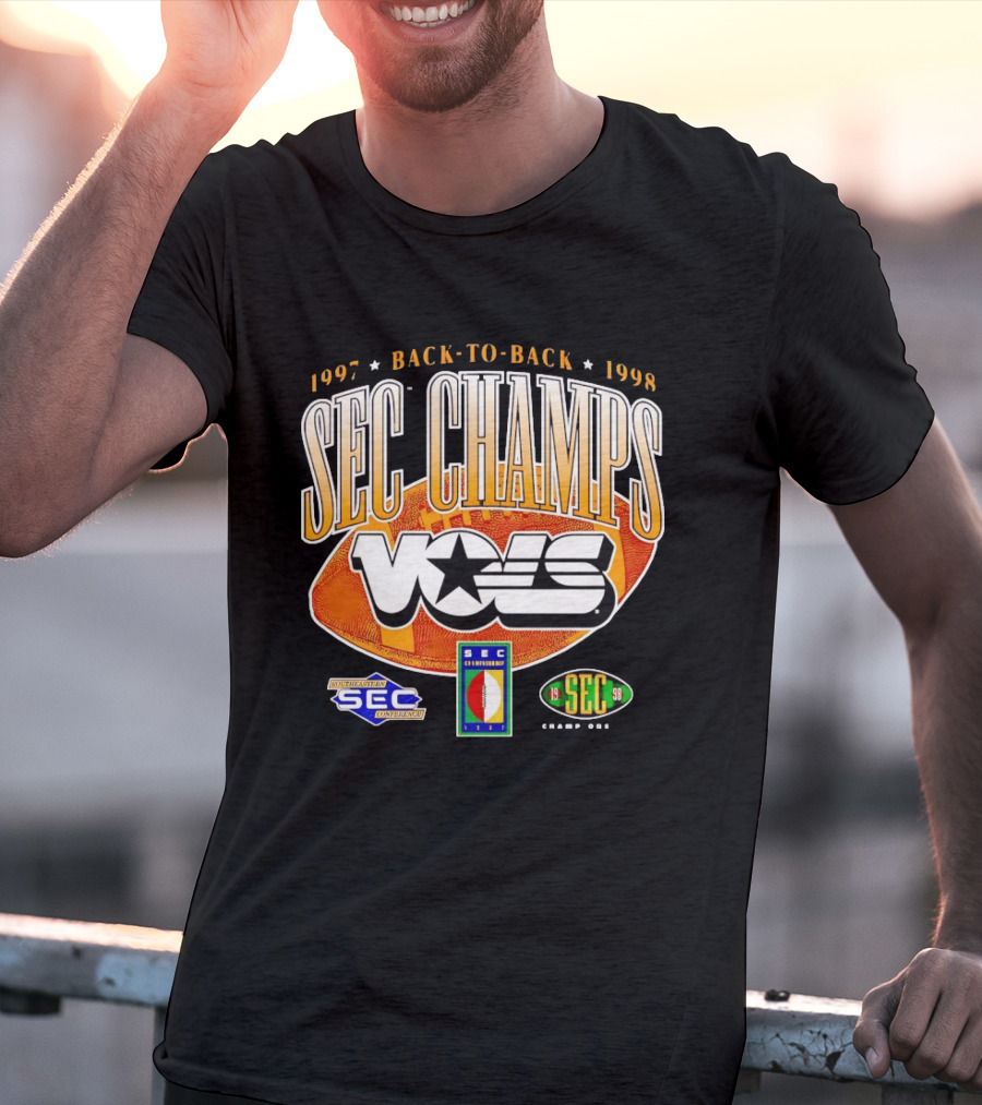 Tennessee Volunteers Vols SEC Champs Back To Back 1997 1998 Football Southeastern Conference Championship T-Shirt