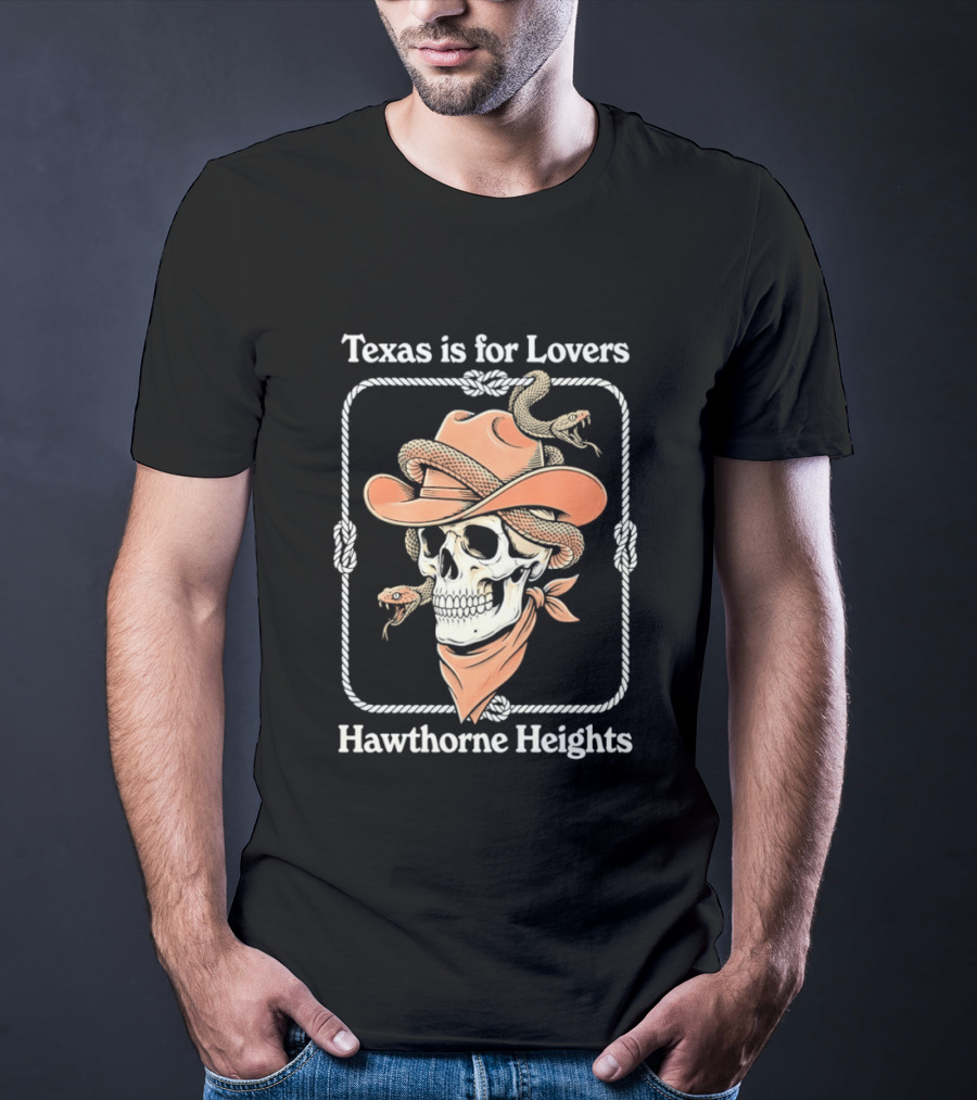 Texas Is For Lovers Hawthorne Heights Cowboy Skull T-Shirt