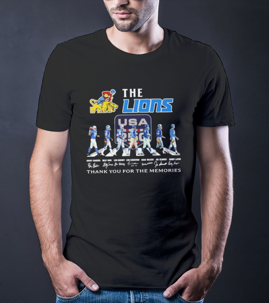 The Lions USA Football Evolution Thank You For The Memories T-Shirt