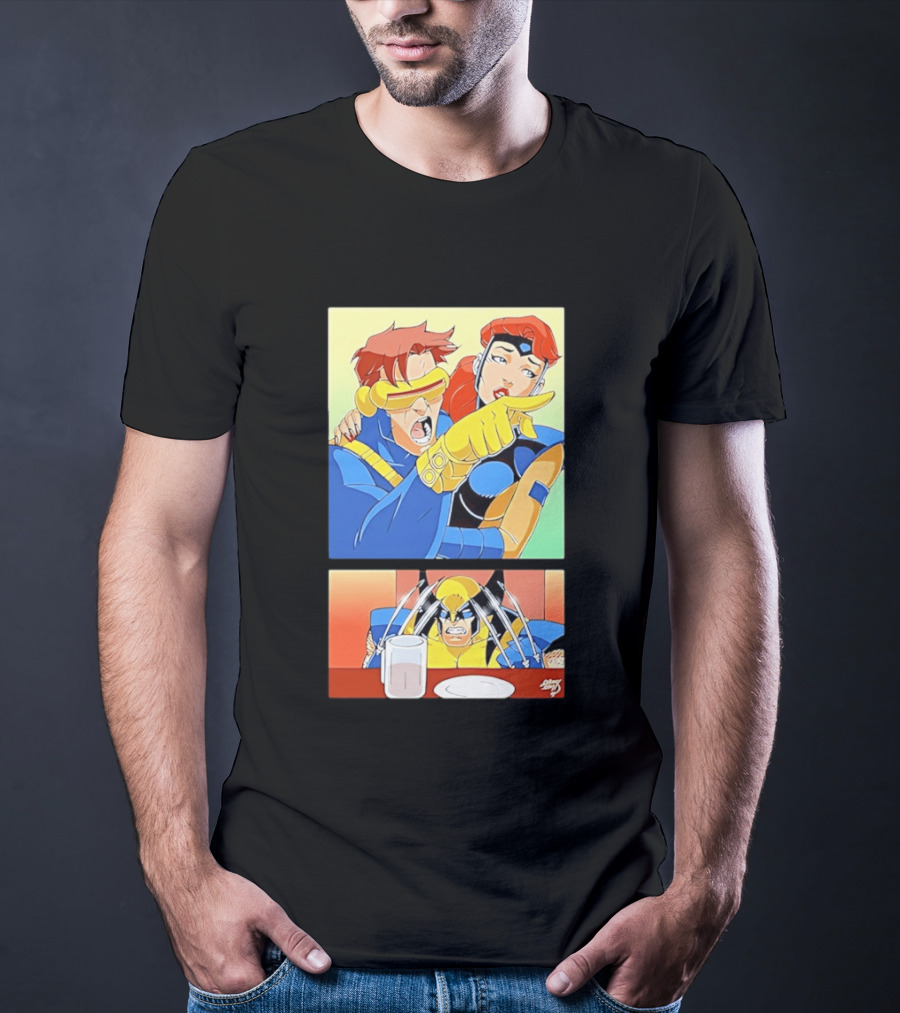 Wolverine Cyclops Jean Grey X Men Meme Classic Comic Panel T-Shirt