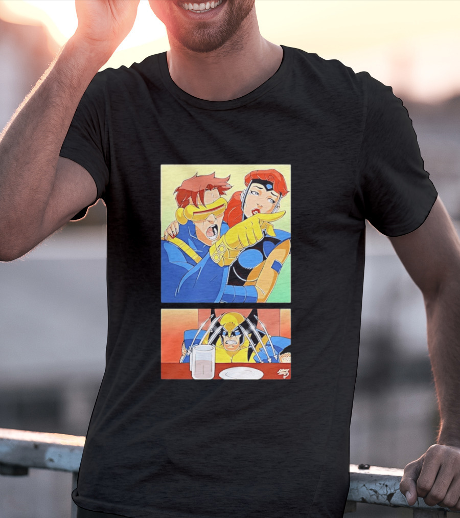 Wolverine Cyclops Jean Grey X Men Meme Classic Comic Panel T-Shirt
