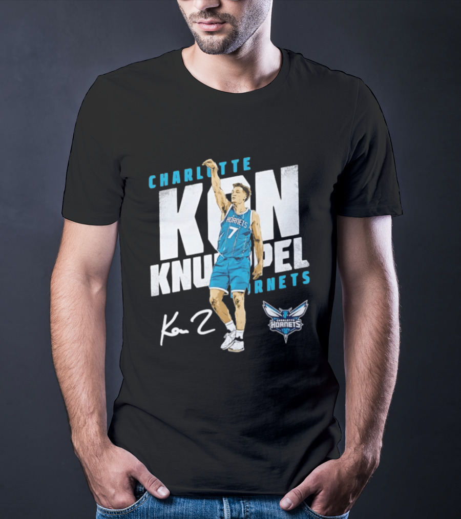 Charlotte Hornets Kon Knueppel Basketball 7 Signature T-Shirt
