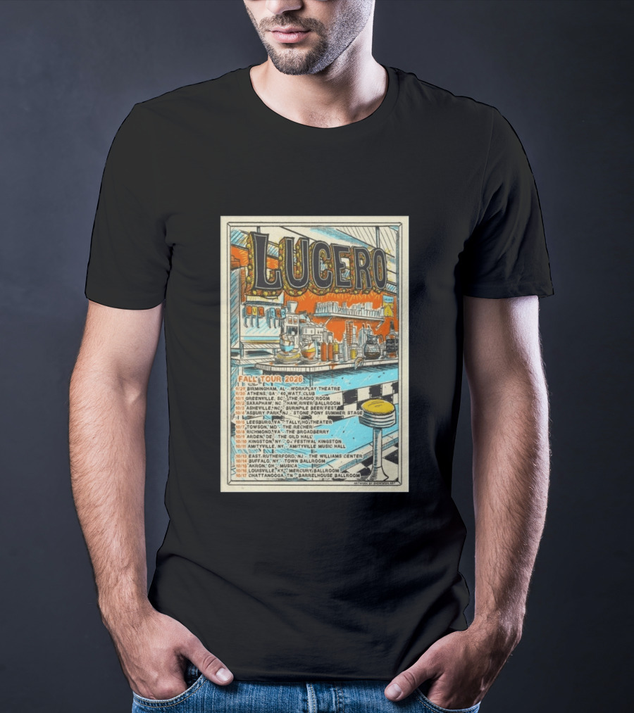 LUCERO Fall Tour 2026 Concert Dates And Venues T-Shirt