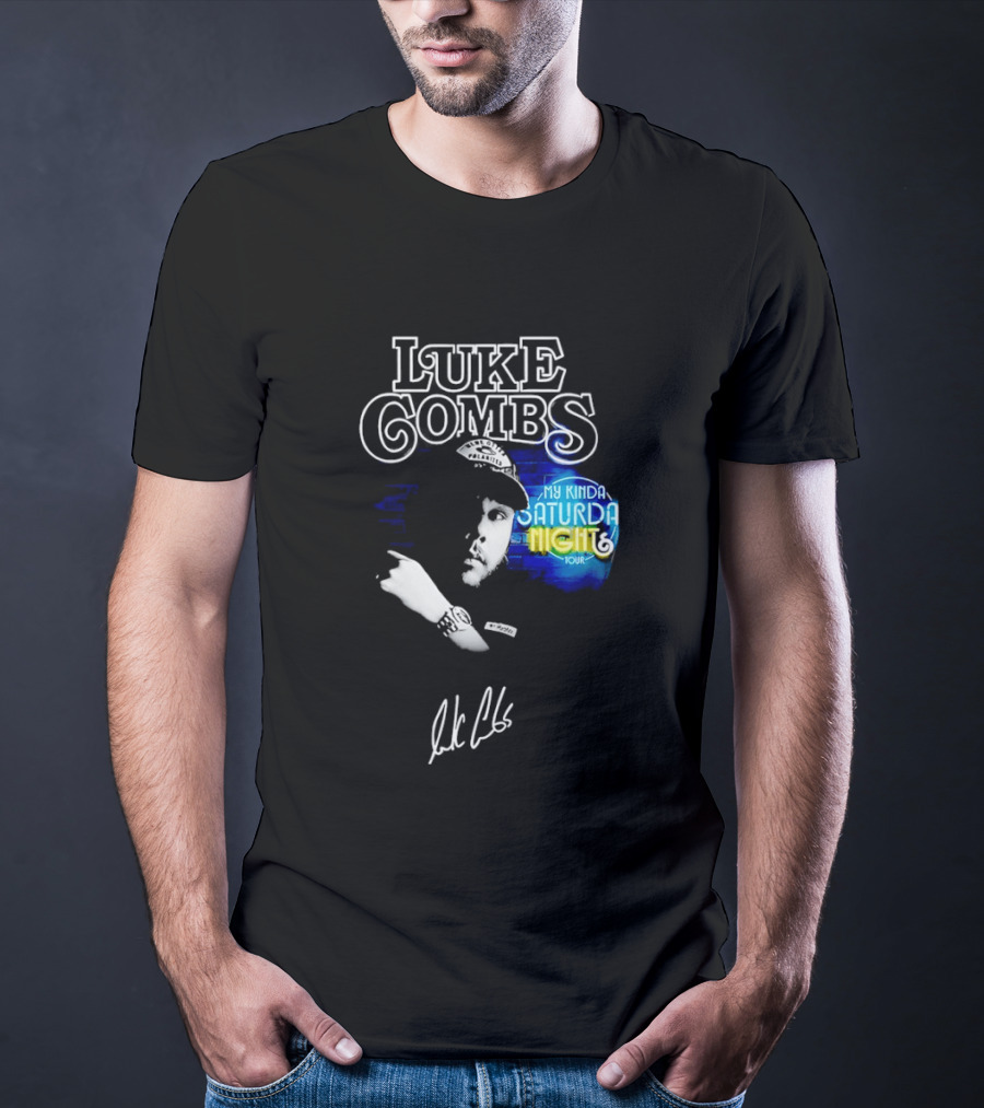 Luke Combs My Kinda Saturday Night Tour Signature Hat T-Shirt