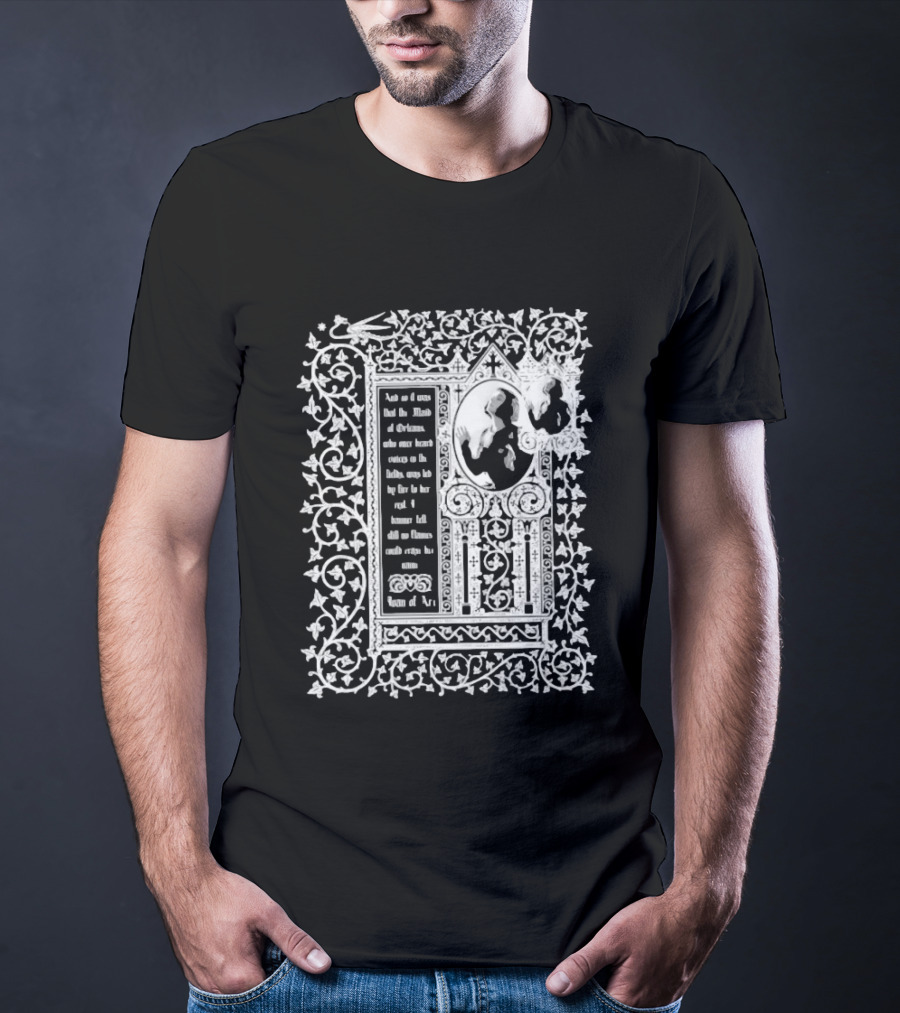 Joan Of Arc Maid Of Orleans Historical Figure Medieval Armor French Heroine Knights Courage Ornate Frame T-Shirt