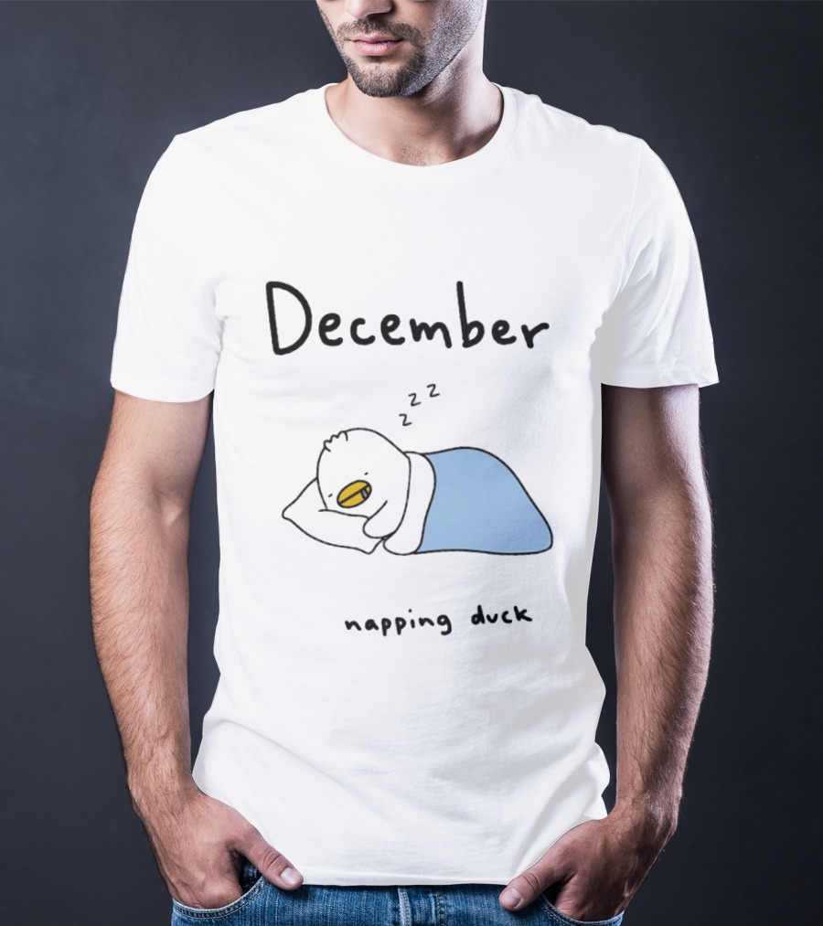 December Cozy Napping Duck Winter Month T-Shirt