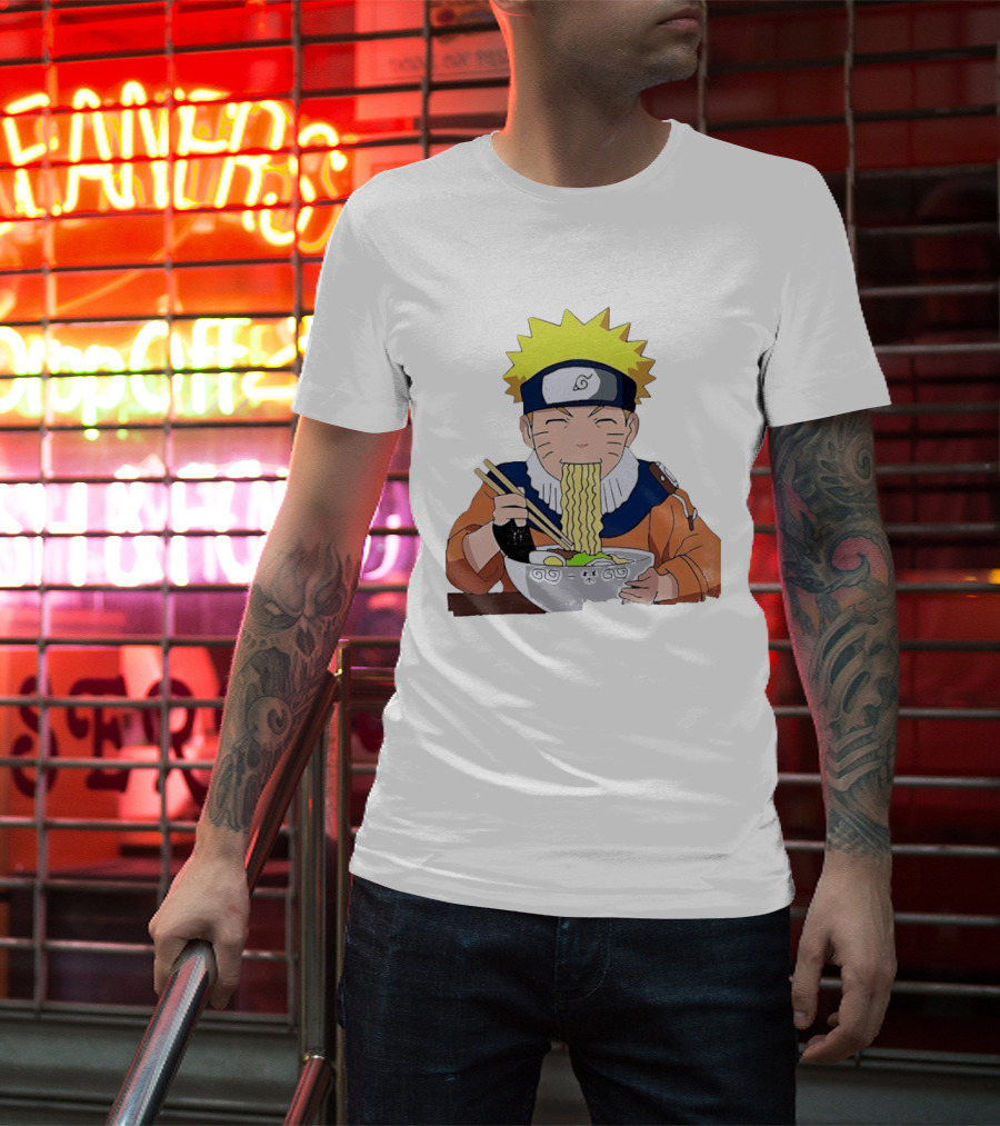 Naruto Uzumaki Ramen Eating Scene Anime Manga Character Popular T-Shirt