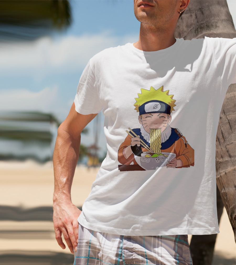 Naruto Uzumaki Ramen Eating Scene Anime Manga Character Popular T-Shirt