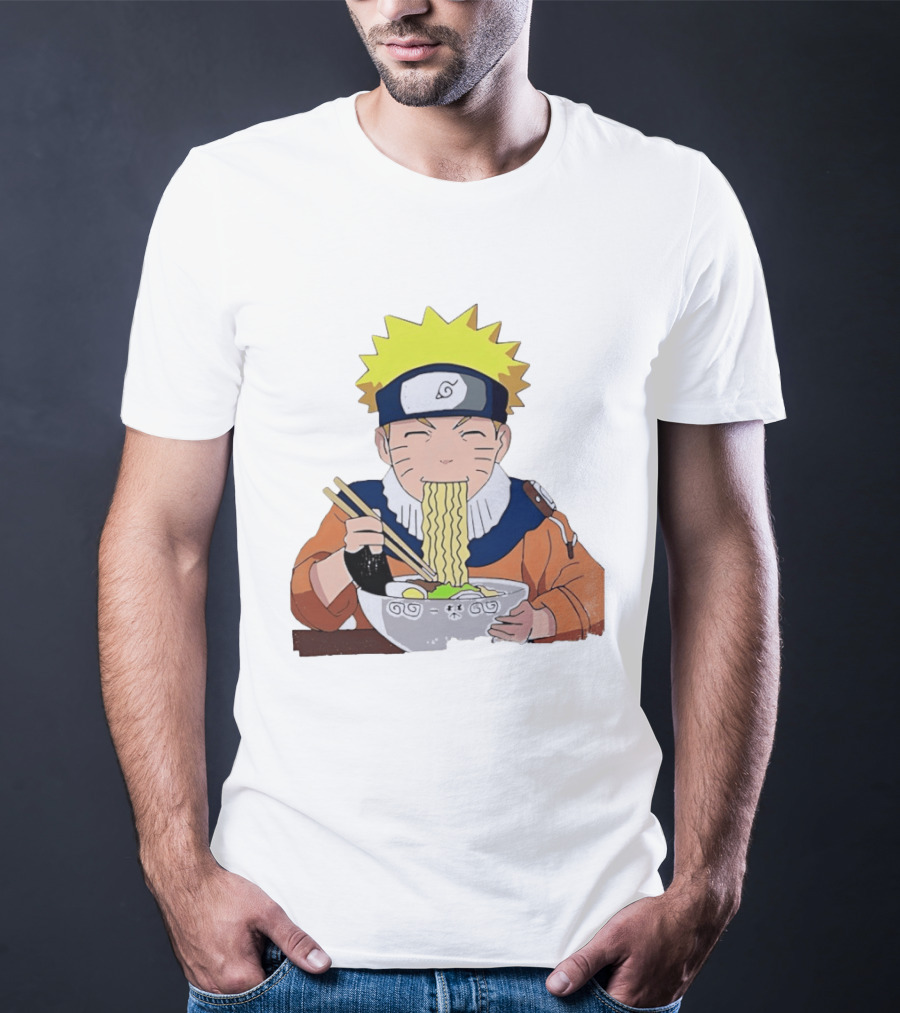 Naruto Uzumaki Ramen Eating Scene Anime Manga Character Popular T-Shirt