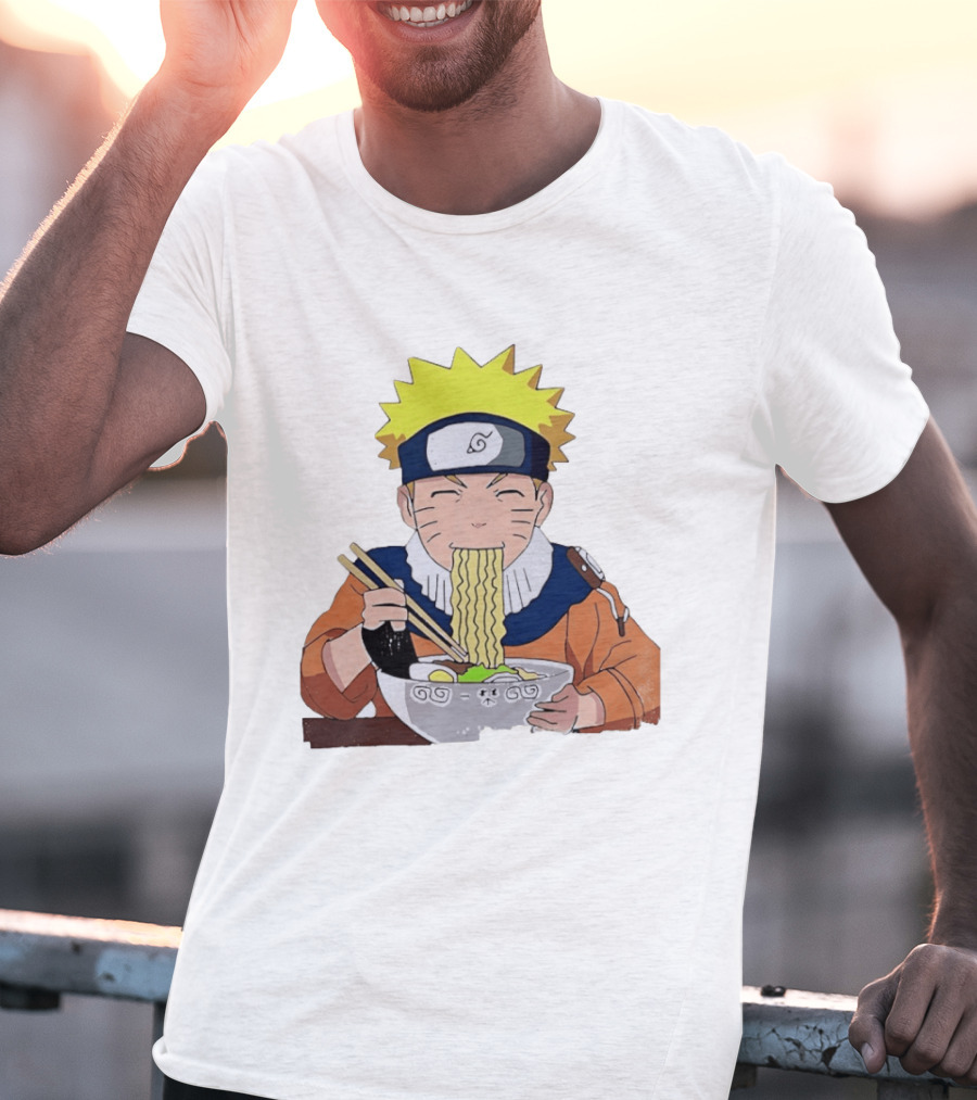 Naruto Uzumaki Ramen Eating Scene Anime Manga Character Popular T-Shirt
