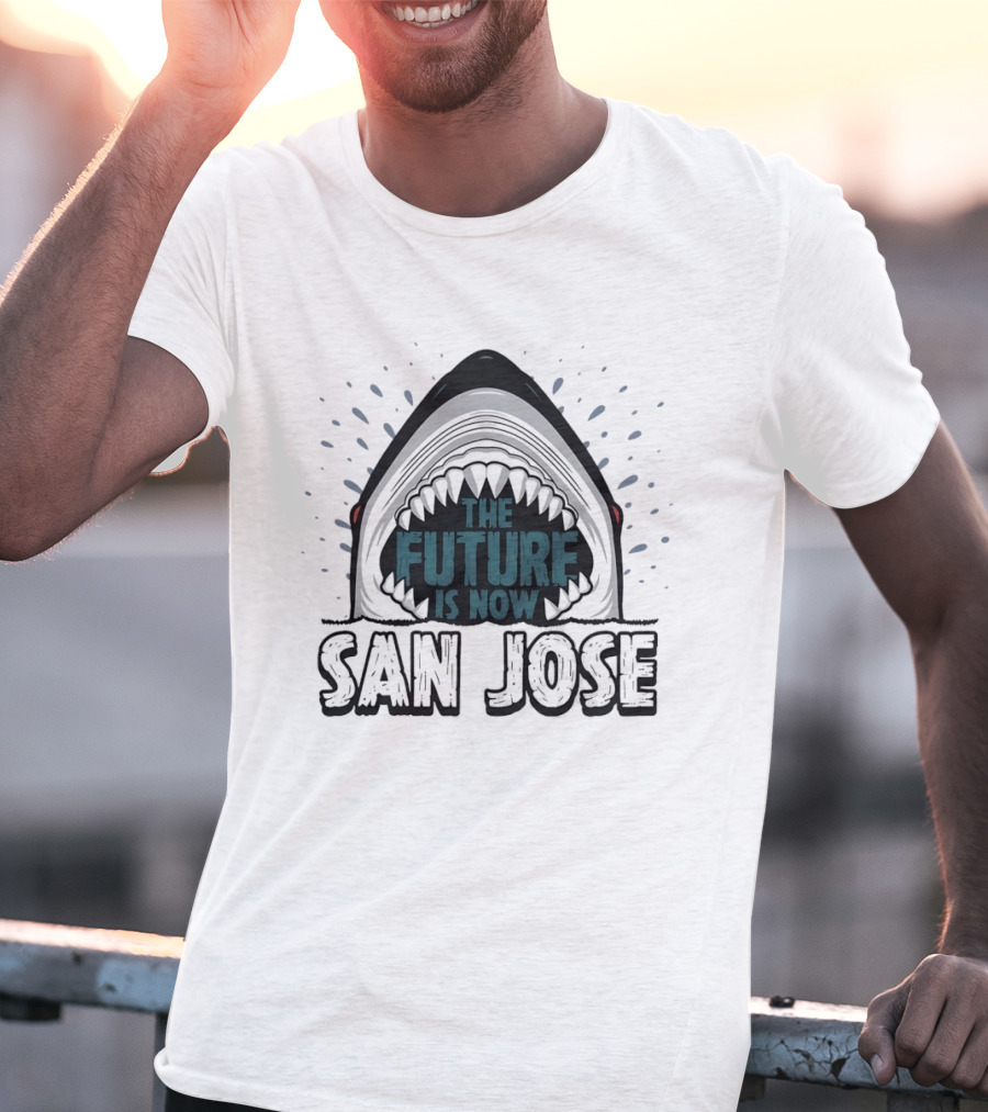 San Jose Sharks The Future Is Now Shark Jaws Hockey Team T-Shirt