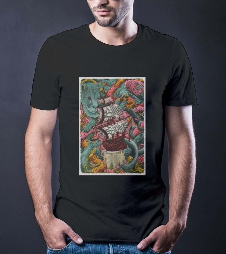 Billy Strings 2026 Summer Tour With Artistic Nature And Ship T-Shirt